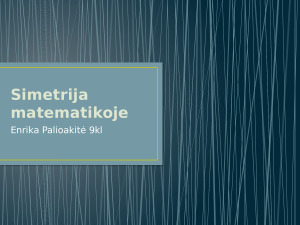 Simetrija matematikoje. Paveikslėlis 1