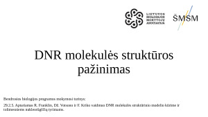 DNR molekulės struktūros pažinimas