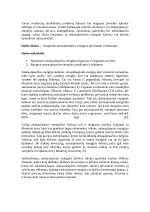 Atsinaujinančios energijos šaltinių privalumai ir trūkumai. Paveikslėlis 2