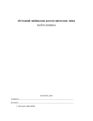 IŠTVERMĖ MIŠRIUOSE KOVOS MENUOSE - MMA