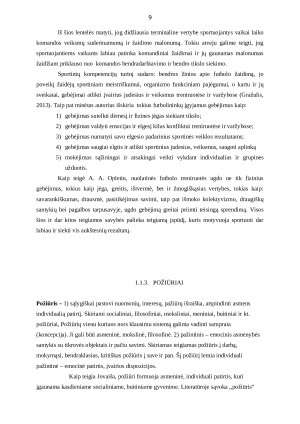 KOMPETENCIJOS RAIŠKA FUTBOLININKO UGDYMO(SI) PROCESE. Paveikslėlis 9