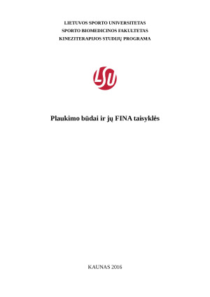 Plaukimo būdai ir jų FINA taisyklės (2). Paveikslėlis 1