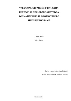 TENISAS. Paveikslėlis 1
