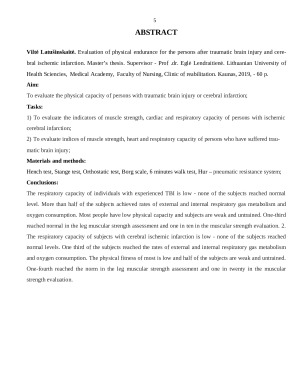 ASMENŲ PATYRUSIŲ IŠEMINĮ GALVOS SMEGENŲ INFARKTĄ AR TRAUMINĮ GALVOS SMEGENŲ SUŽALOJIMĄ FIZINIO PAJĖGUMO RODIKLIŲ VERTINIMAS. Paveikslėlis 5