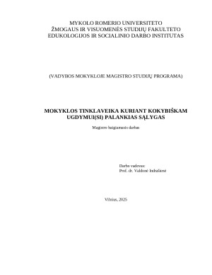 MOKYKLOS TINKLAVEIKA KURIANT KOKYBIŠKAM UGDYMUI(SI) PALANKIAS SĄLYGAS. Paveikslėlis 1