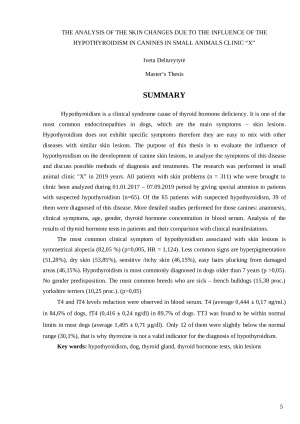 Šunų odos pakitimų dėl hipotiroidizmo įtakos analizė smulkių gyvūnų klinikoje „X“. Paveikslėlis 5