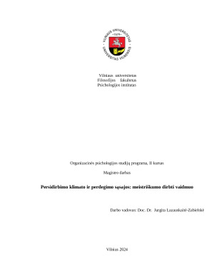 Persidirbimo klimato ir perdegimo sąsajos meistriškumo dirbti vaidmuo