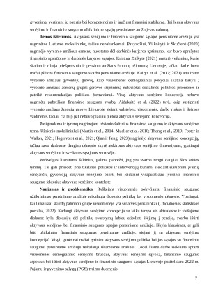 Aktyvaus senėjimo ir finansinio saugumo sąsajos pensiniame amžiuje. Paveikslėlis 6
