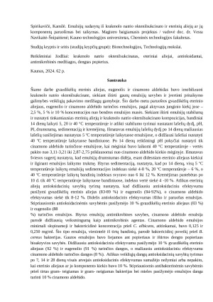 Emulsijų sudarytų iš krakmolo natrio oktenilsukcinato ir eterinių aliejų ar jų komponentų paruošimas bei taikymas. Paveikslėlis 4