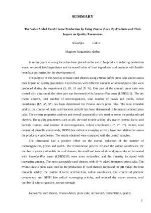 Varškės sūrių vertės padidinimas panaudojant Prunus dulcis šalutinius produktus ir jų įtaka kokybės rodikliams. Paveikslėlis 5
