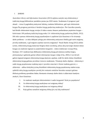 Elektroninių knygų populiarumas studentų tarpe neigiami ir teigiami aspektai. Paveikslėlis 3
