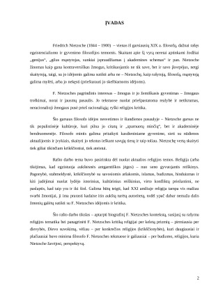 „Dievas mirė“ F. Nietzsche ir jo požiūris į religiją. Paveikslėlis 2