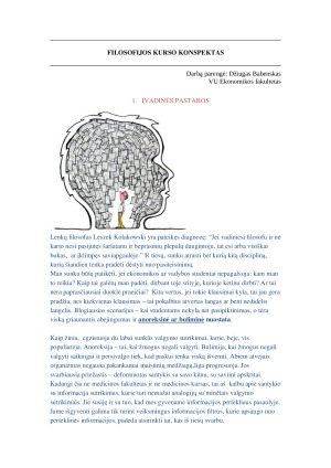 FILOSOFIJOS KURSO KONSPEKTAS