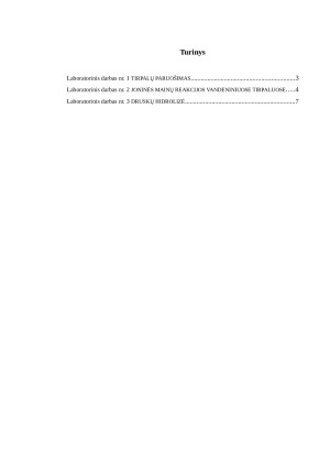 Neorganinės chemijos laboratorinių darbų ataskaitos