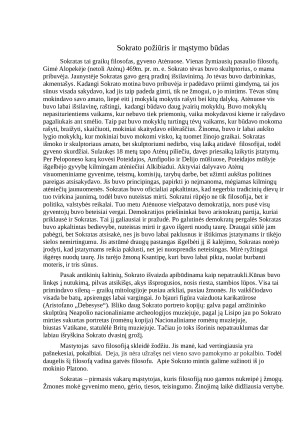 Sokrato požiūris ir mąstymo būdas