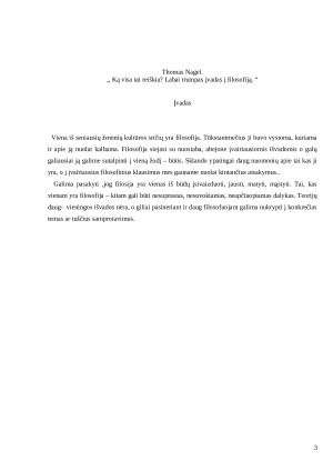 Thomas Nagel. ,, Ką visa tai reiškia Labai trumpas įvadas į filosofiją. “. Paveikslėlis 3
