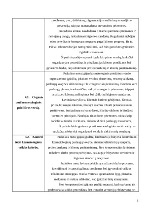 KOSMETOLOGIJŲ STUDIJŲ PROGRAMOS KLIENTŲ APTARNAVIMO PRAKTIKOS DIENYNAS. Praktikos ataskaita, kompetencijų aplankas. Paveikslėlis 6