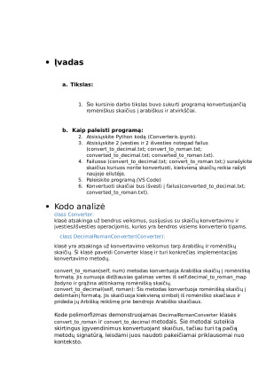 Programa konvertuojanti romėniškus skaičius į arabiškus ir atvirkščiai