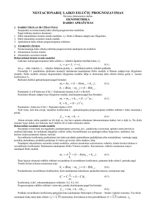 Nestacionarių laiko eilučių prognozavimas