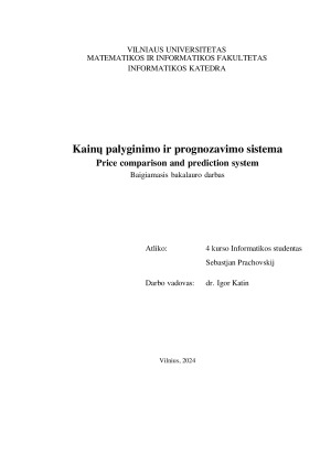 Kainų palyginimo ir prognozavimo sistema