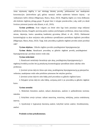 PROCEDŪRŲ SU GLIKOLIO RŪGŠTIMI POVEIKIS POUŽDEGIMINEI HIPERPIGMENTACIJAI AKNĖS PAVEIKTOS MOTERS VEIDO ODOS ATVEJU. Paveikslėlis 10
