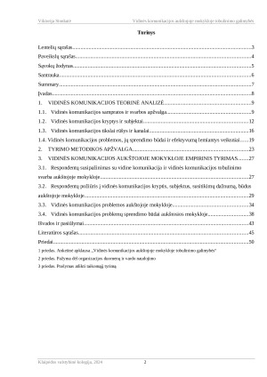 VIDINĖS KOMUNIKACIJOS AUKŠTOJOJE MOKYKLOJE TOBULINIMO GALIMYBĖS. Paveikslėlis 2