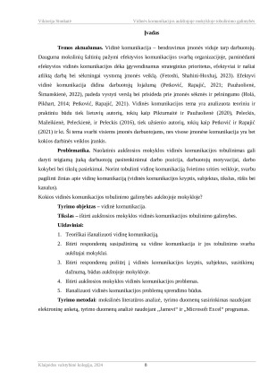 VIDINĖS KOMUNIKACIJOS AUKŠTOJOJE MOKYKLOJE TOBULINIMO GALIMYBĖS. Paveikslėlis 8