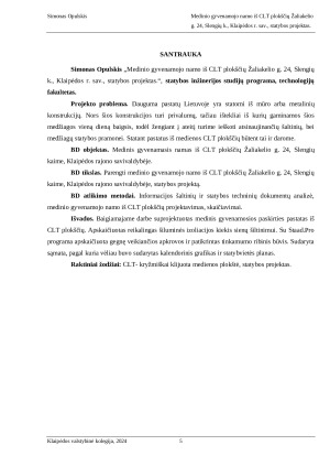 MEDINIO GYVENAMOJO NAMO IŠ CLT PLOKŠČIŲ ŽALIAKELIO G. 24, SLENGIŲ K., KLAIPĖDOS R. SAV., STATYBOS PROJEKTAS. Paveikslėlis 5
