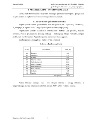 MEDINIO GYVENAMOJO NAMO IŠ CLT PLOKŠČIŲ ŽALIAKELIO G. 24, SLENGIŲ K., KLAIPĖDOS R. SAV., STATYBOS PROJEKTAS. Paveikslėlis 9
