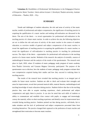 PROFESINĖS SAVIREALIZACIJOS GALIMYBĖS BŪSIMŲJŲ MUZIKOS MOKYTOJŲ PEDAGOGINĖJE PRAKTIKOJE. Paveikslėlis 3