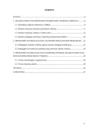 PROFESINĖS SAVIREALIZACIJOS GALIMYBĖS BŪSIMŲJŲ MUZIKOS MOKYTOJŲ PEDAGOGINĖJE PRAKTIKOJE. Paveikslėlis 4