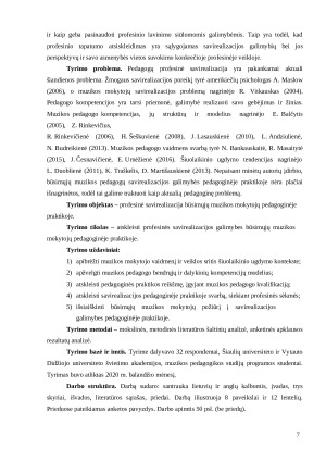 PROFESINĖS SAVIREALIZACIJOS GALIMYBĖS BŪSIMŲJŲ MUZIKOS MOKYTOJŲ PEDAGOGINĖJE PRAKTIKOJE. Paveikslėlis 7