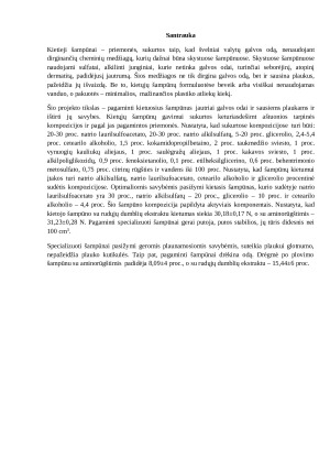 Kietųjų šampūnų, skirtų jautriai galvos odai ir sausiems plaukams, gavimas ir tyrimas. Paveikslėlis 2