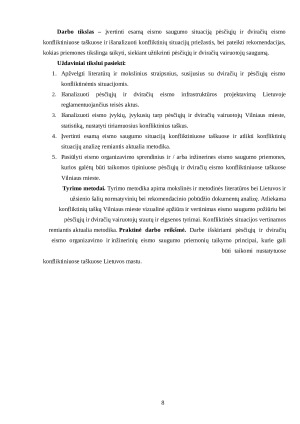 DVIRAČIŲ IR PĖSČIŲJŲ EISMO KONFLIKTINIŲ TAŠKŲ ANALIZĖ IR SPRENDIMŲ SIŪLYMAI. Paveikslėlis 8