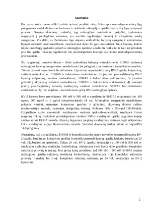 Amiloidinių baltymų α-sinukleino ir S100A9 neurotoksinio poveikio mechanizmo mikroglijos ląstelėms tyrimas. Paveikslėlis 2