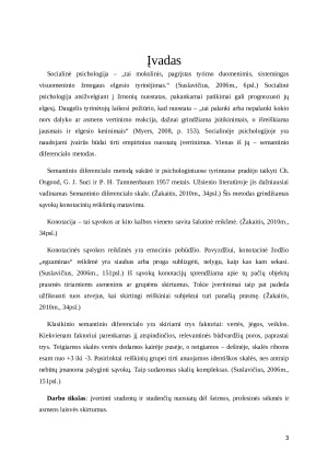 Nuostatų įvertinimas pagal semantinio diferencialo skalę. Paveikslėlis 3