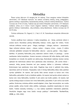 Nuostatų įvertinimas pagal semantinio diferencialo skalę. Paveikslėlis 5