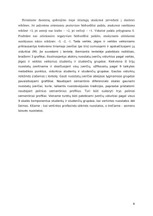Nuostatų įvertinimas pagal semantinio diferencialo skalę. Paveikslėlis 6