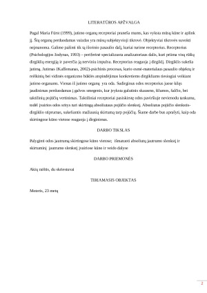 Odos esteziometrija. Paveikslėlis 2