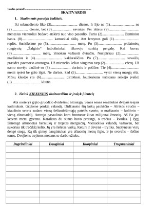 SKAITVARDIS. Užduotys 7 kl