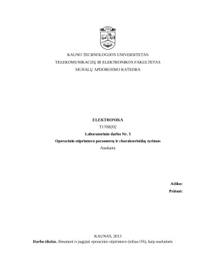 Operacinio stiprintuvo parametrų ir charakteristikų tyrimas