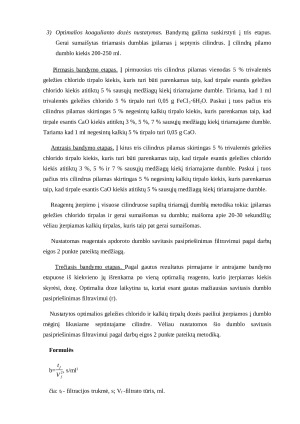 Optimalios koagulianto dozės dumblui sausinti nustatymas. Paveikslėlis 2