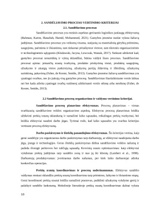 UAB „X“ ĮMONĖS SANDELIAVIMO PROCESO ANALIZĖ. Paveikslėlis 10