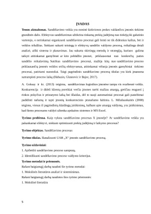 UAB „X“ ĮMONĖS SANDELIAVIMO PROCESO ANALIZĖ. Paveikslėlis 5