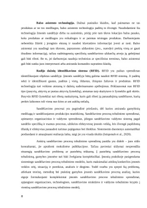 UAB „X“ ĮMONĖS SANDELIAVIMO PROCESO ANALIZĖ. Paveikslėlis 8
