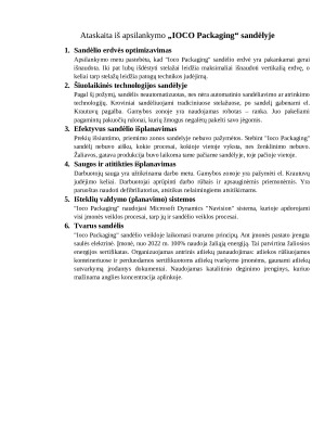 Ataskaita iš Ioco Packaging sandėlio