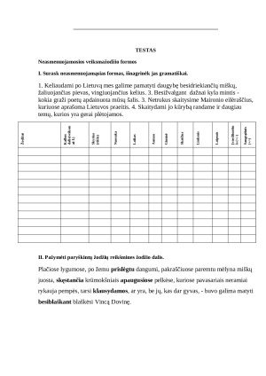 Neasmenuojamosios veiksmažodžio formos. Užduotys 9 kl