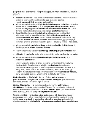 Ląstelės. Biologijos konspektas. Paveikslėlis 9