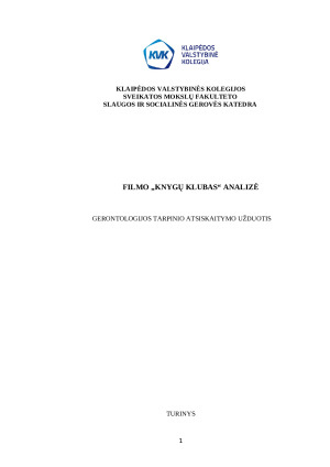 FILMO „KNYGŲ KLUBAS“ ANALIZĖ
