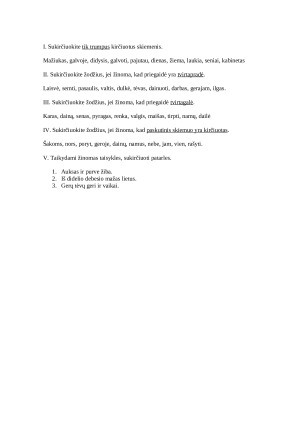 Kirčiavimo užduotys 